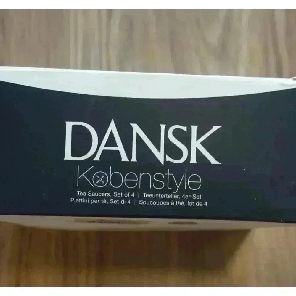 Dansk Kobenstyle Set Of 4 Saucer Plates 8.5" Blue & White New In Box - Picture 13 of 15